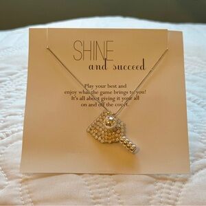 Beautiful hand made pickle ball necklace